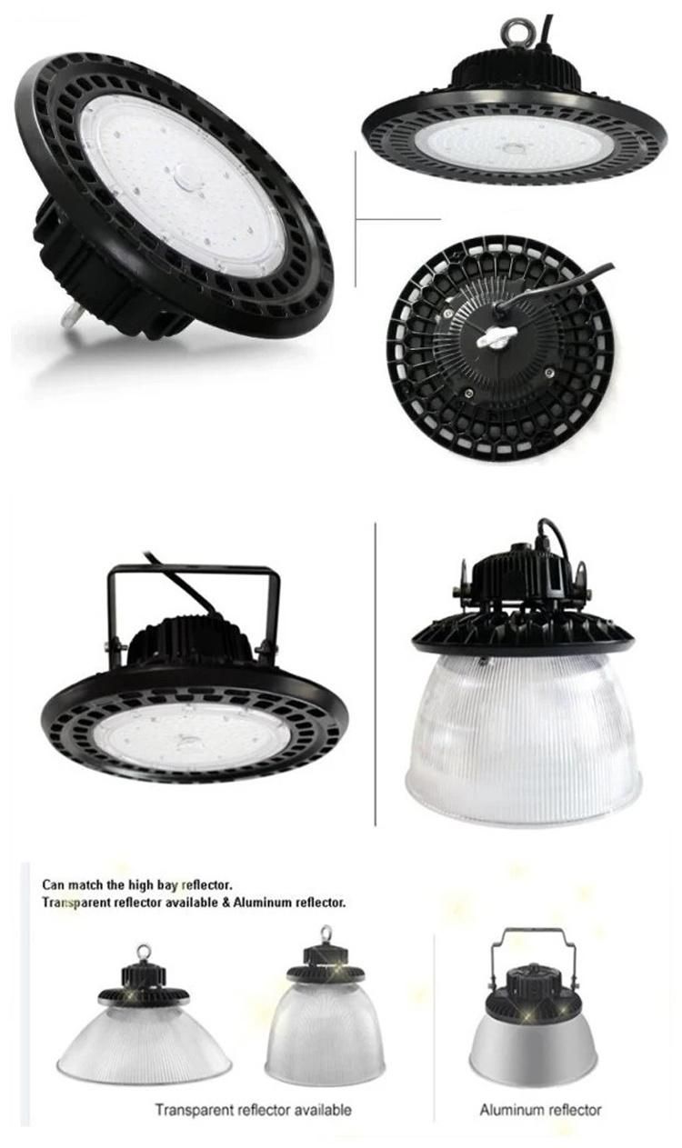 135lm/W 80W/100W/150W/200W/240W/250W/300W/400W/500W UFO LED High Bay for Warehouse Industrial Lighting