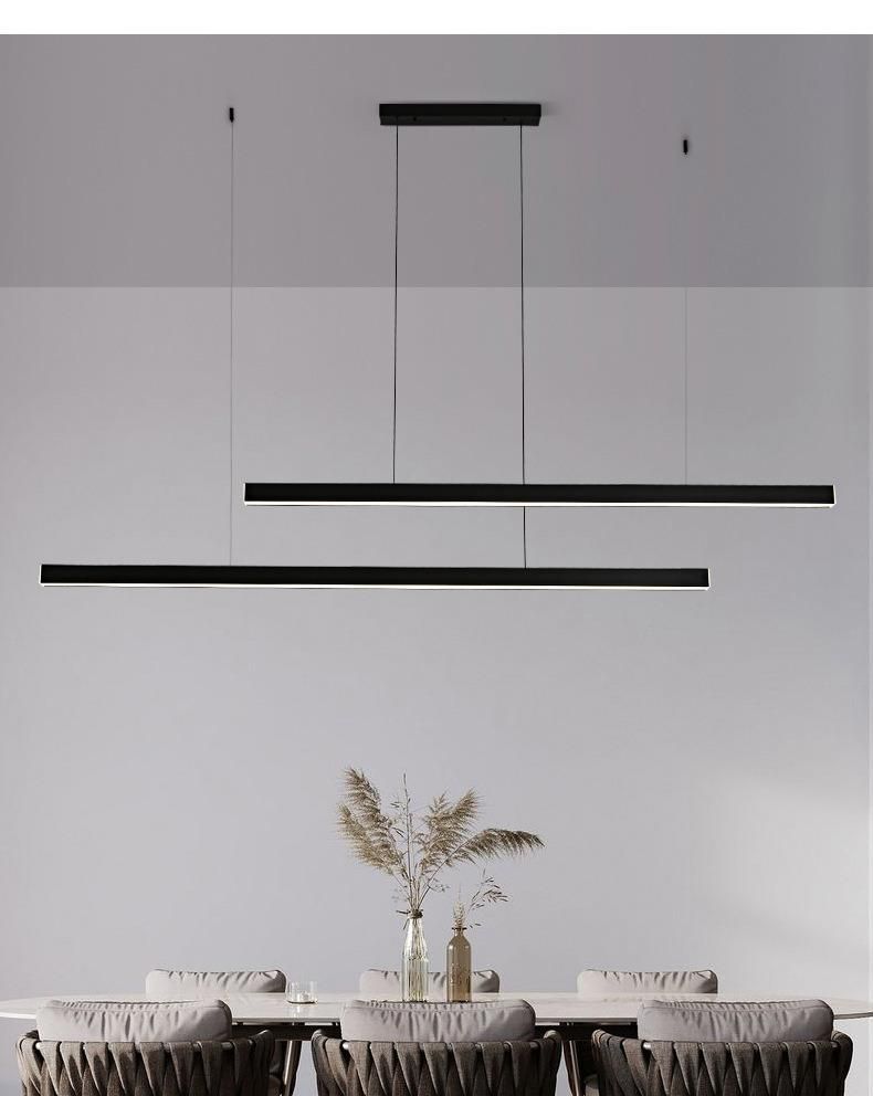 Home Smart Dimming Strip Studio Bar Black Light Fixture Dining Room Indoor LED Pendant Lamp