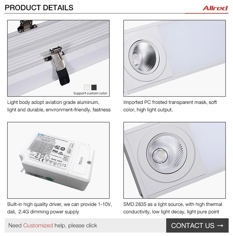 Professional Aluminum Dali Dimming 40W Linear Light LED Fixture