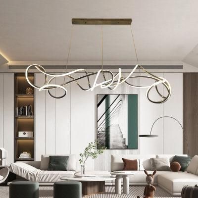 Hotel Stainless Steel Titanium Designer Decorative LED Lights Restaurant Chandelier Pendant Lamp