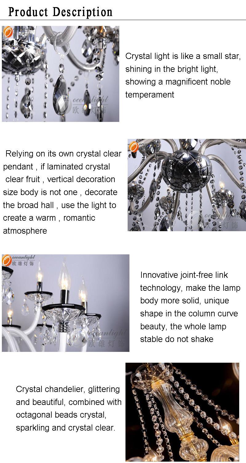 Ocean Lighting Crystal Candle Glass for Bedroom Pendant Chandelier Candle Lamps Omc027