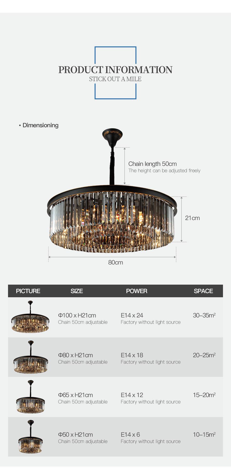 Indoor Morden CE RoHS E14 Crystal Chandelier Lamp