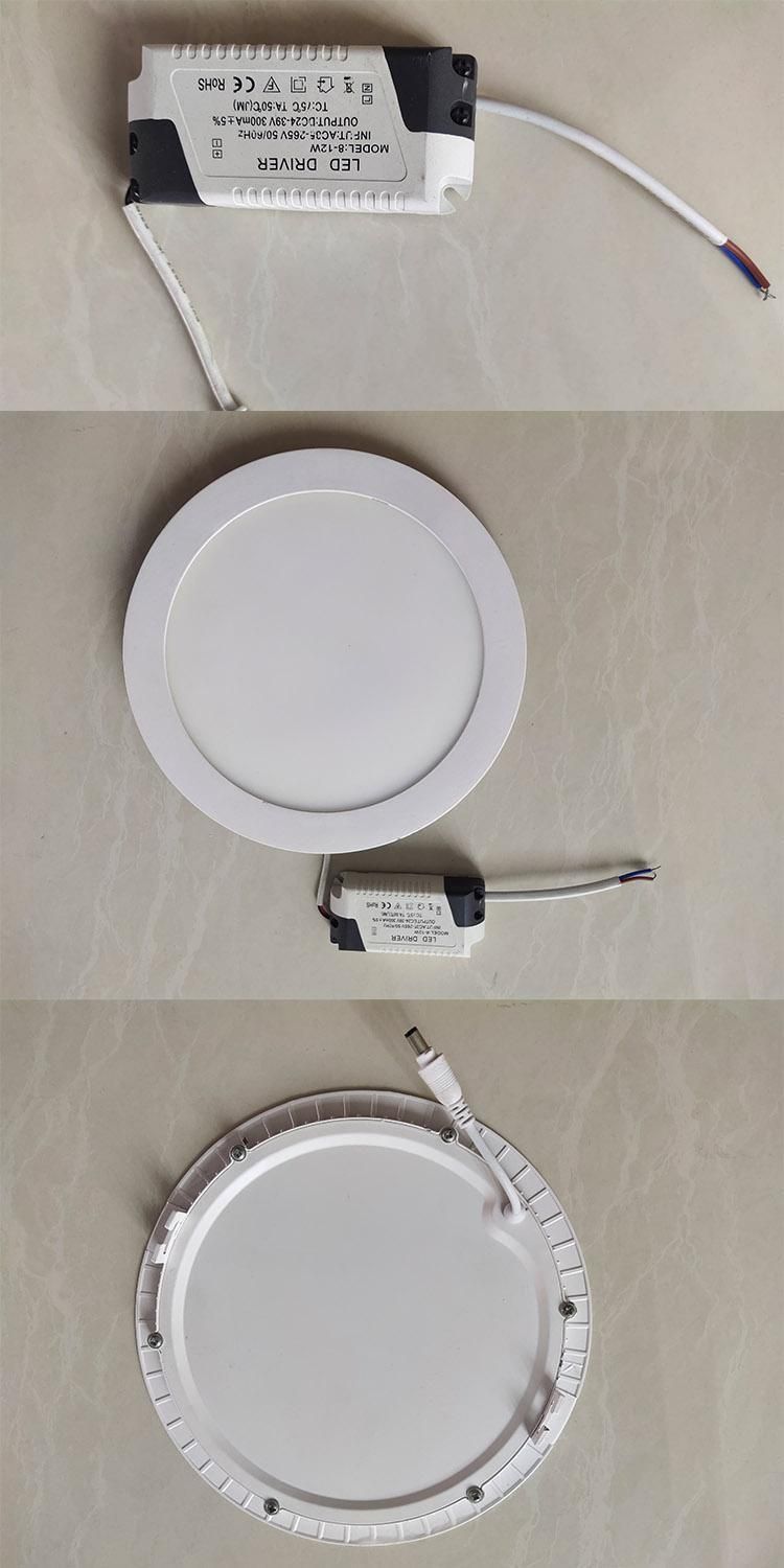 Good Price Waterproof IP44 3W 6W 9W 12W 18W 24W Flat LED Panel Lamp Recessed Round LED Ceiling Panel Light