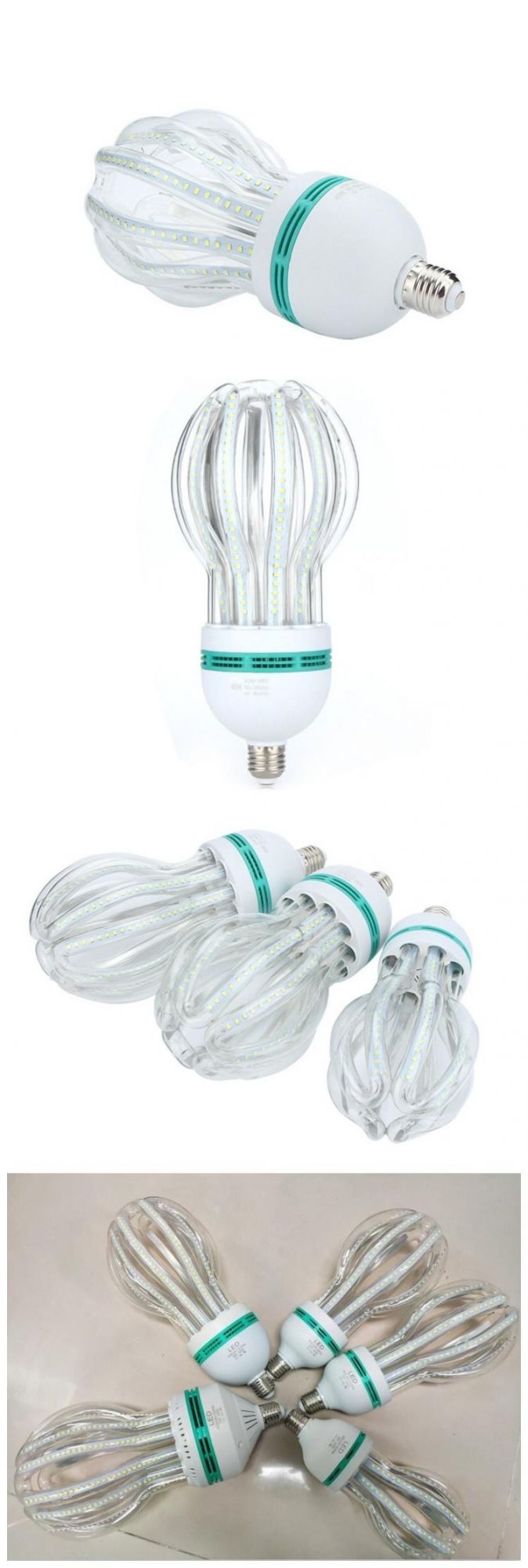 24W E27 Highlight Glass Clear Milky Lotus Shape LED Energy Saving Lamp