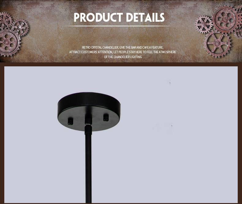 American Simple Wrought Iron Chandelier Restaurant Creative Retro Crystal Chandelier