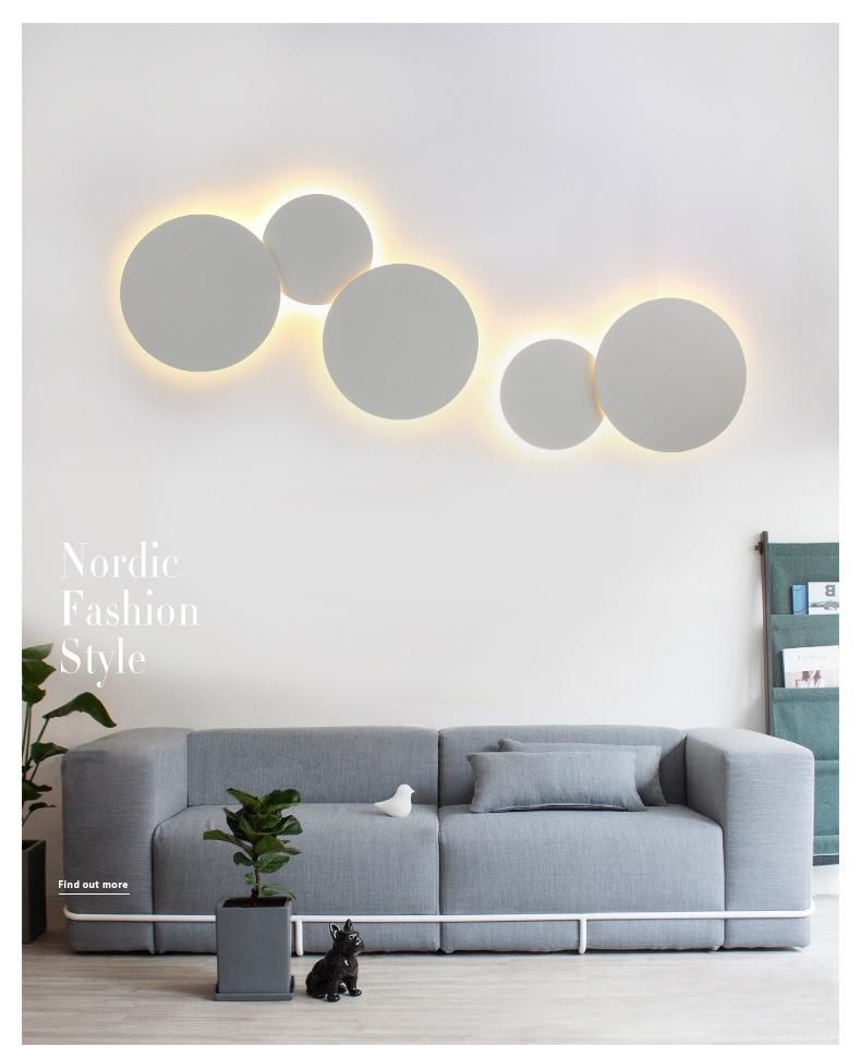 Modern Nordic Living Room Background Wall Round Solar Eclipse Wall Lamp
