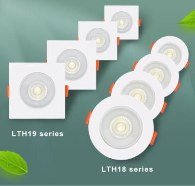 Square Shape High Lumen 9W PC ABS Adjustable Recessed Ceiling LED Light 5g LED Spotlights 3W 5W 7W 9W 12W