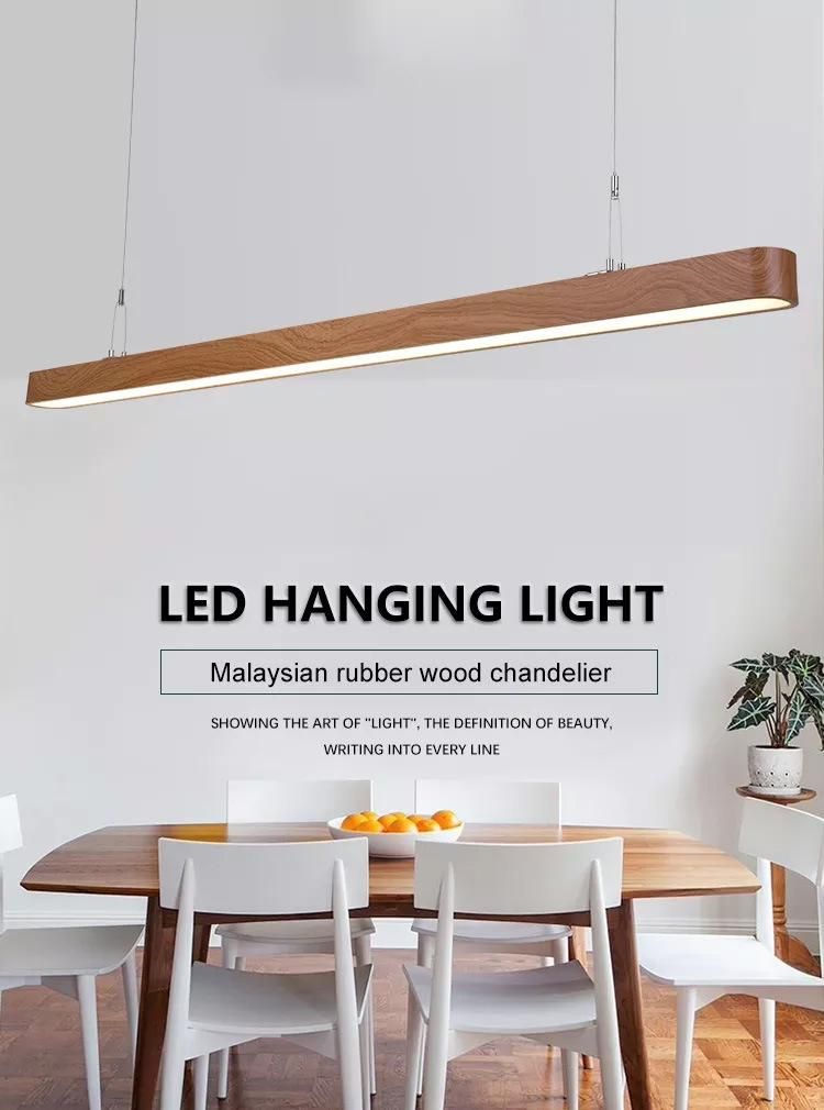 China Modern Hot Sell Aluminium Wooden Color Living Room Office Decoration LED Pendant Light