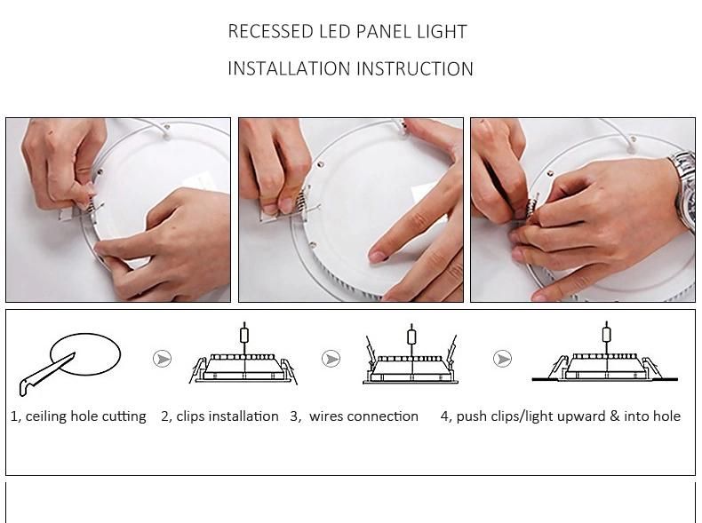 18W Asia South America Economic Factory Square Ceiling Recessed LED Panel Light for Residential Hotel Washroom Bathroom Kitchen Cabinet Balcony Porch, Garage