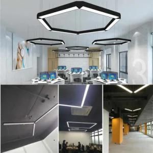 New Production Chandeliers Indoor Supermarket Office Linear Lighting Chandeliers Linkable LED Linear Light Hanging Fixture Trunking Light