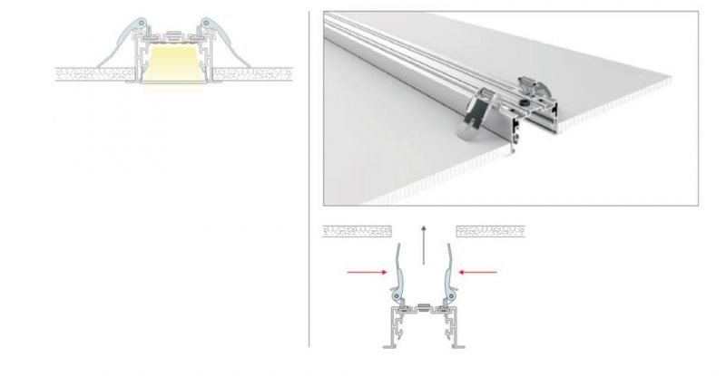 1.8m Recessed Mount Aluminum Profile LED Linear Light