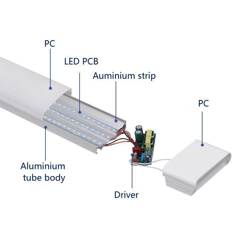 Half Moon Wholesales Good Price Aluninium Body IP20 Linear Tube 1.2m 36W 2.4m 72W AC100-264V LED Llighs