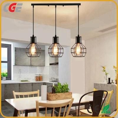 Decorative Retro Chandelier Vintage Industrial Hanging Lamp Iron Cage Lamp Loft for Bar Restaurant Bookstore Parlor