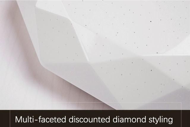 3000K 4000K 6500K White Diamond Ceiling Lights with LED Iron Base+PVC / PMMA Cover