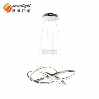 Aluminum Chrome LED Pendant Light Rings Series Om801702