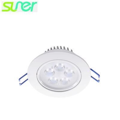 Round Ceiling Lighting Adjustable Recessed LED Spotlight 5X1w 4000K Nature White