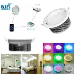 12W RGBW Dimmable 2.4G WiFi Remote Control LED Downlight