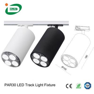 CE RoHS 3-Wire Aluminum LED Track Lights Housing LED Ceiling PAR Spotlight Commercial Studio 20W Light Lamps