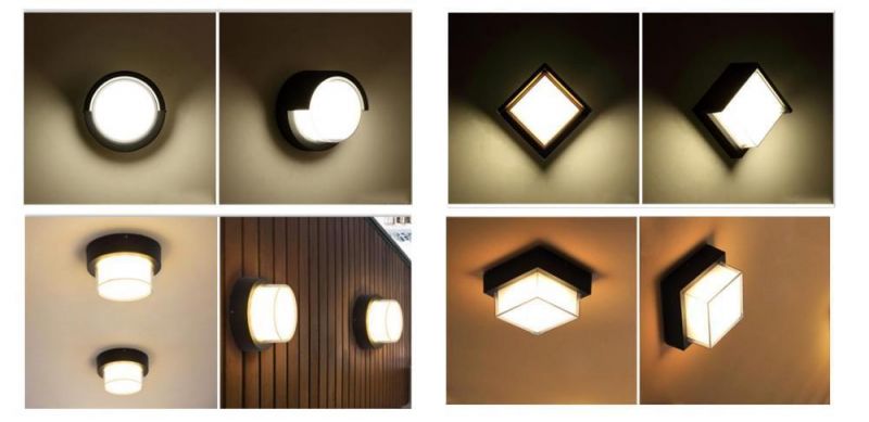 Modern PC IP65 Waterproof Outdoor Garden Wall Lamp 12W Square Surface Wall Mounted LED Wall Light