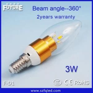 330 Degree 90ra Gold Aluminum CREE Chips LED Candle