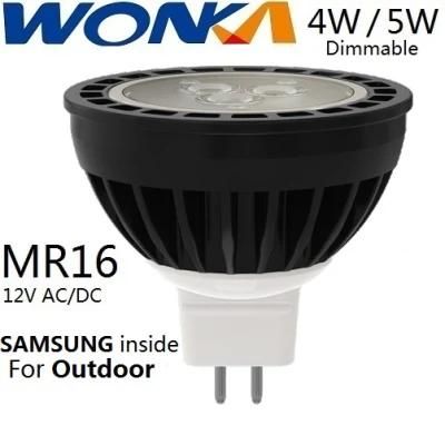 LED Spotlight MR16 Lamp with 4W/5W 9-16V AC/DC for Outdoor Lighting