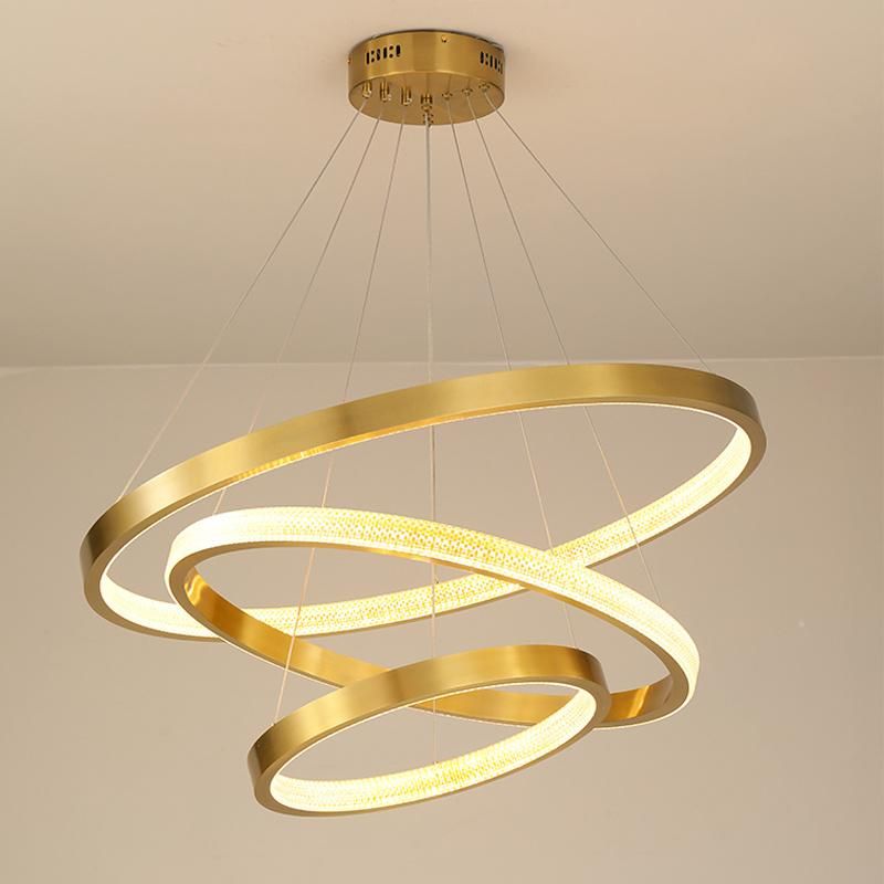 Restaurant Light Luxury Rings Creative Pendant Crystal Lamp