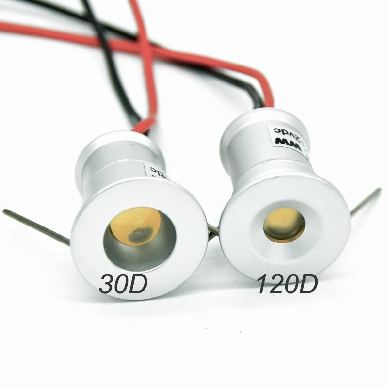8PCS 3000K 1W 120degree 12V IP65 Mini LED Spotlight for Cabinet Stair Lighting