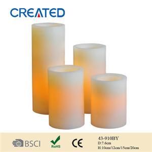 High Quality Wax Flameless LED Candle, Real Wax LED Candle, LED Paraffin Wax Candle Light (43-910BY)