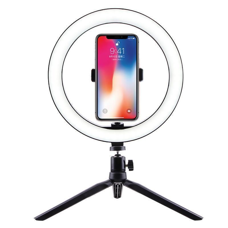 Ring Light with Tripod Stand Live Stream Tiktok Beauty Facial Make up 10 Inch LED Ring Light with Cell Phone Holder