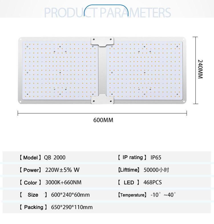 200 Watt Quantum Panel LED Grow Light Lm301h for Indoor Plants