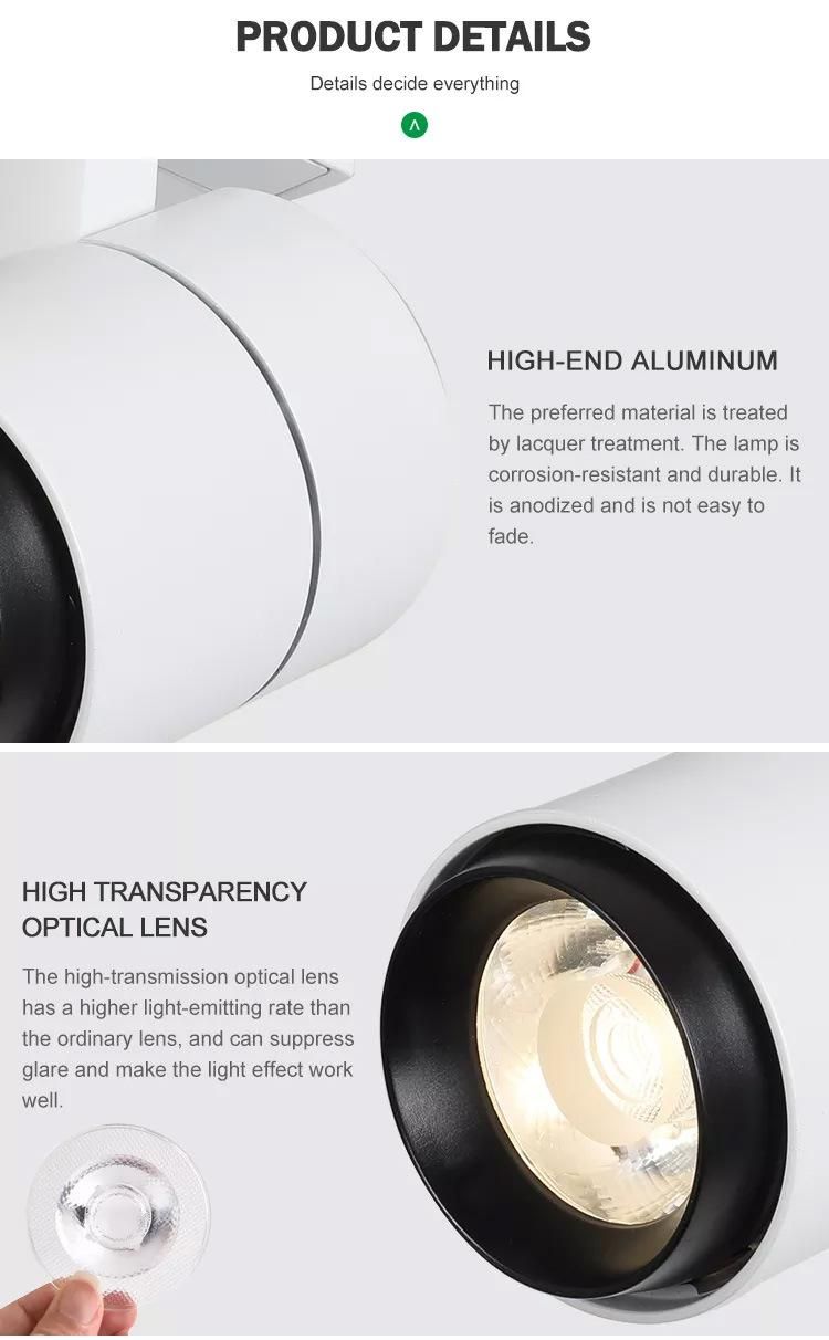 Housing Modern Adjustable Beam 20W Ceiling Dimmable LED Spot Track Lamp Light