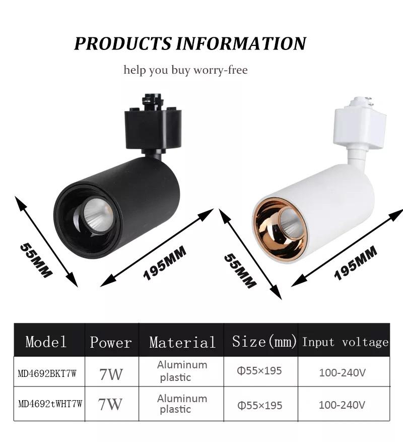 Commercial Dimmable Aluminum Museum Shop Dining Hall White LED Track Light