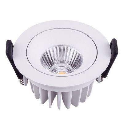 7W Matt White Aluminum Tiltable Anti-Glare LED Recessed Downlight Spot Light