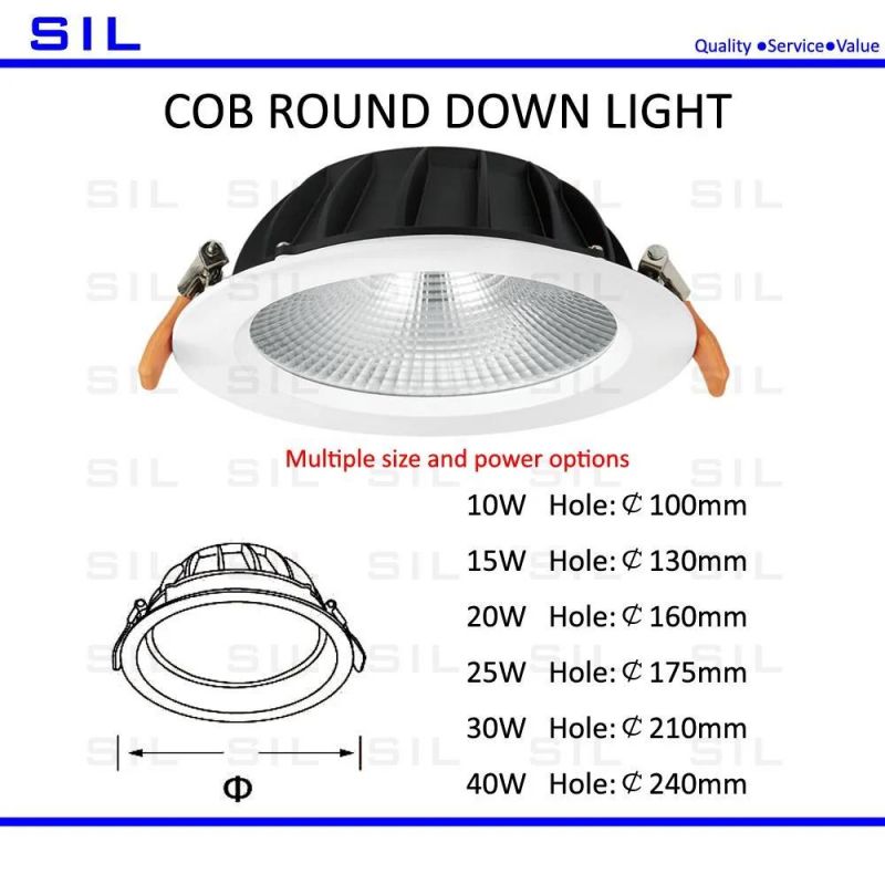 Hot Sales Hotel Commercial LED Indoor Lighting Ceiling Downlight 10watt 10W 15W 20W 25W 30W 40W Ceiling Light 10W Down Light