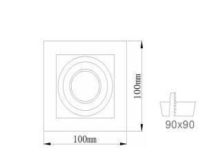 Square Aluminum MR16 Downlight Frame COB LED Downlight Recessed Down Light