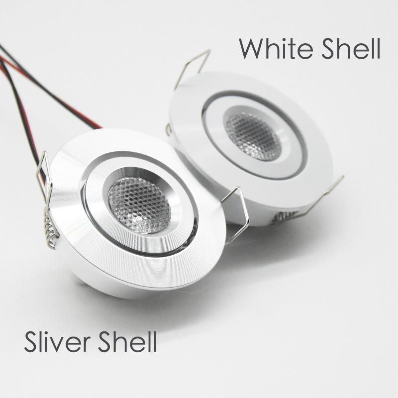 Sliver Shell 3W CREE 12V-24V Adjustable LED Down Light for Kitchen Cabinet Ceiling Spot Lighting 4000K White