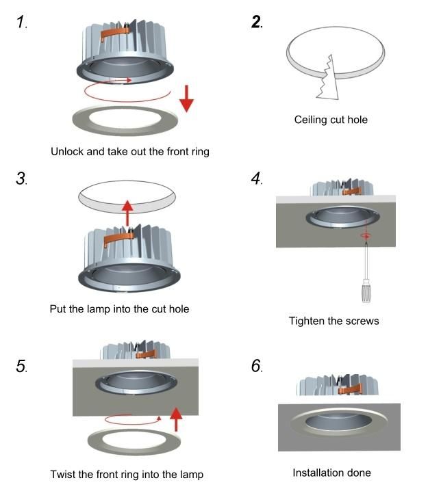 Ceiling Recessed Downlight Round 30W Spotlight LED Spot Light