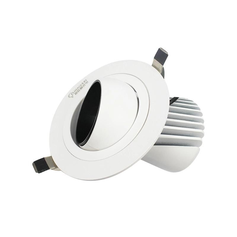 Adjust Angle Round Black COB Ceiling Downlight LED Spotlights for Hotel Lighting