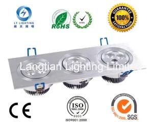 Lt 9W Three Head LED Silver Grille Lamp