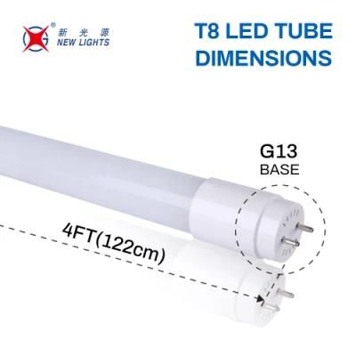 China Manufacturer T8 LED Tube Light 18W Glass LED Fluorescent T8 Tubes Light LED Light Tube