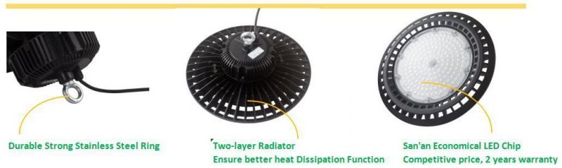 Warehouse Lighting LED High Bay Light UFO Industrial High Power LED Lighting 100W 200W