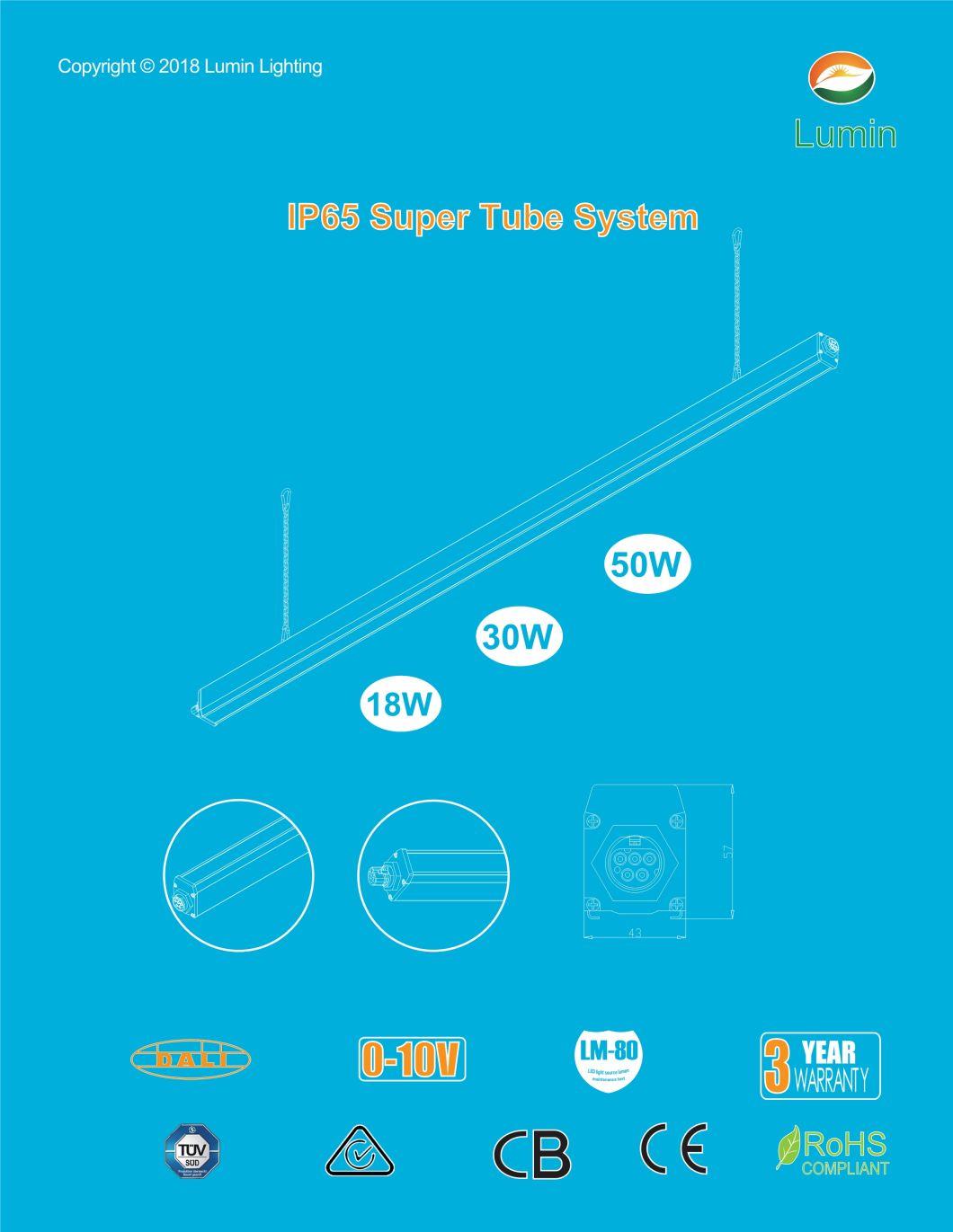 0.6m/1.2m/1.5m/2.4m Linkable Ceiling LED   Linear Light Super Tube for Industrial Lighting