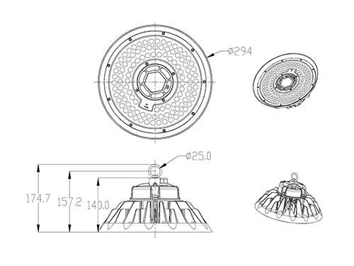 IP66 Industrial Pendant Lamp UFO High Bay Light 100W for Warehouse Workshop Lighting Highbay Light LED 100W 150W 200W 240W