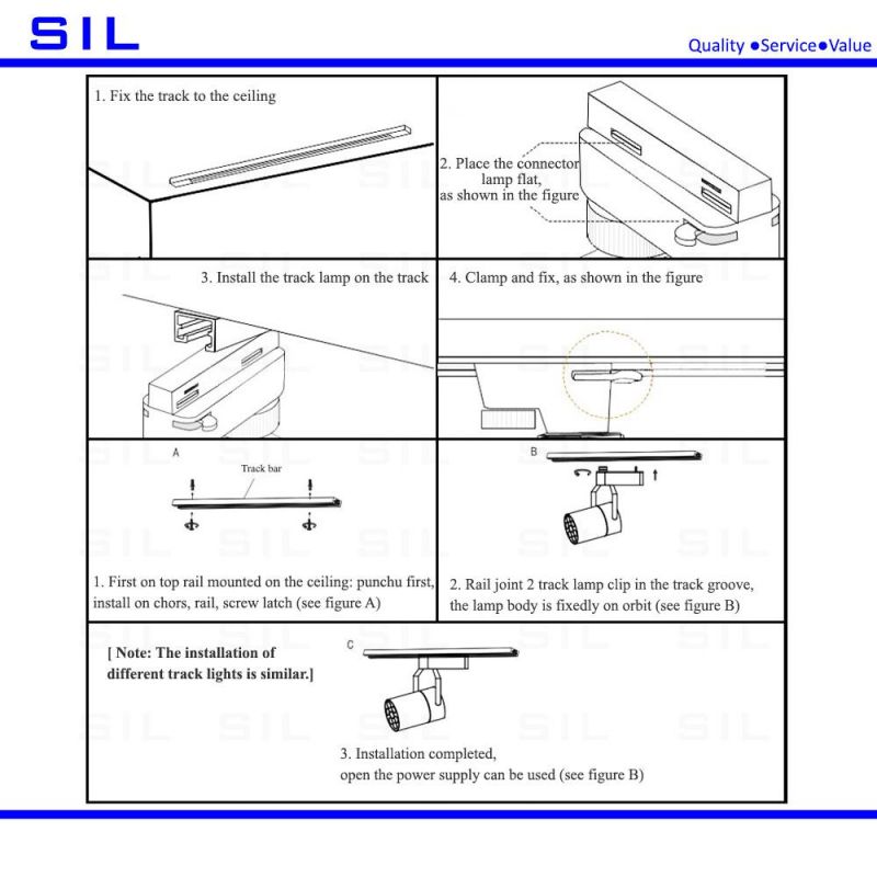 Surface Mounted COB LED Rail Track Lamp 35W Linear Track Light LED Spot Light LED Track Light