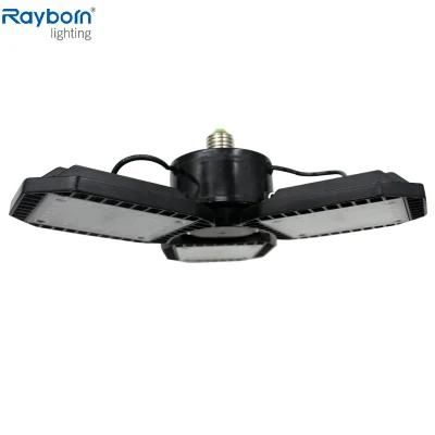 80W New Design Deformable Garage Ceiling LED Lights with 3 Adjustable Panels