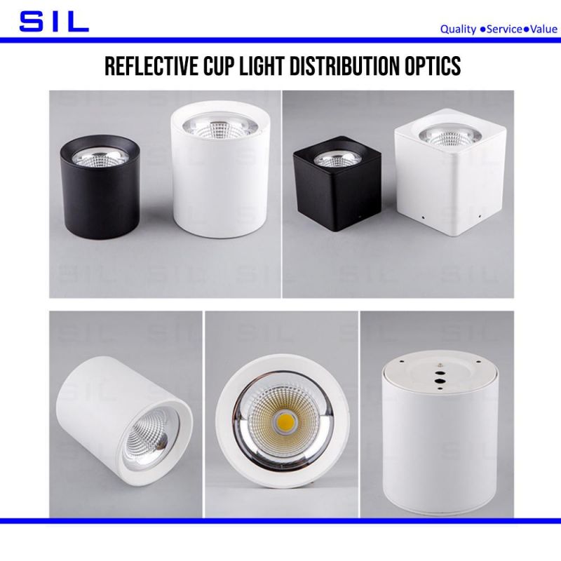 LED Downlights Black and White Aluminum Hotel 15W Ceiling Surface Mounted Recessed LED COB Down Light