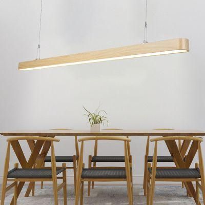 China Modern Hot Sell Aluminium Wooden Color Living Room Office Decoration LED Pendant Light