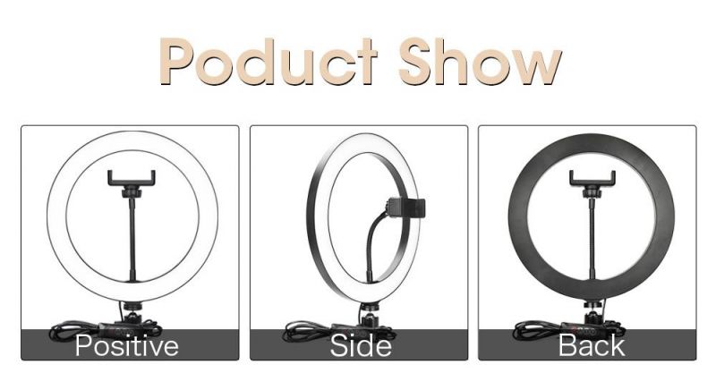 LED Ring Light Photography Lighting Selfie Lamp USB Dimmable with Tripod for Youtube Makeup Video Live Photo Studio