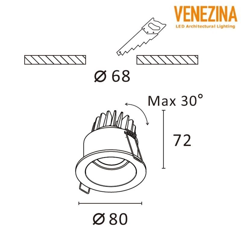 Hotel Use Recessed Ceiling Downlight 6W 10W Panel Lighting Decoration COB LED