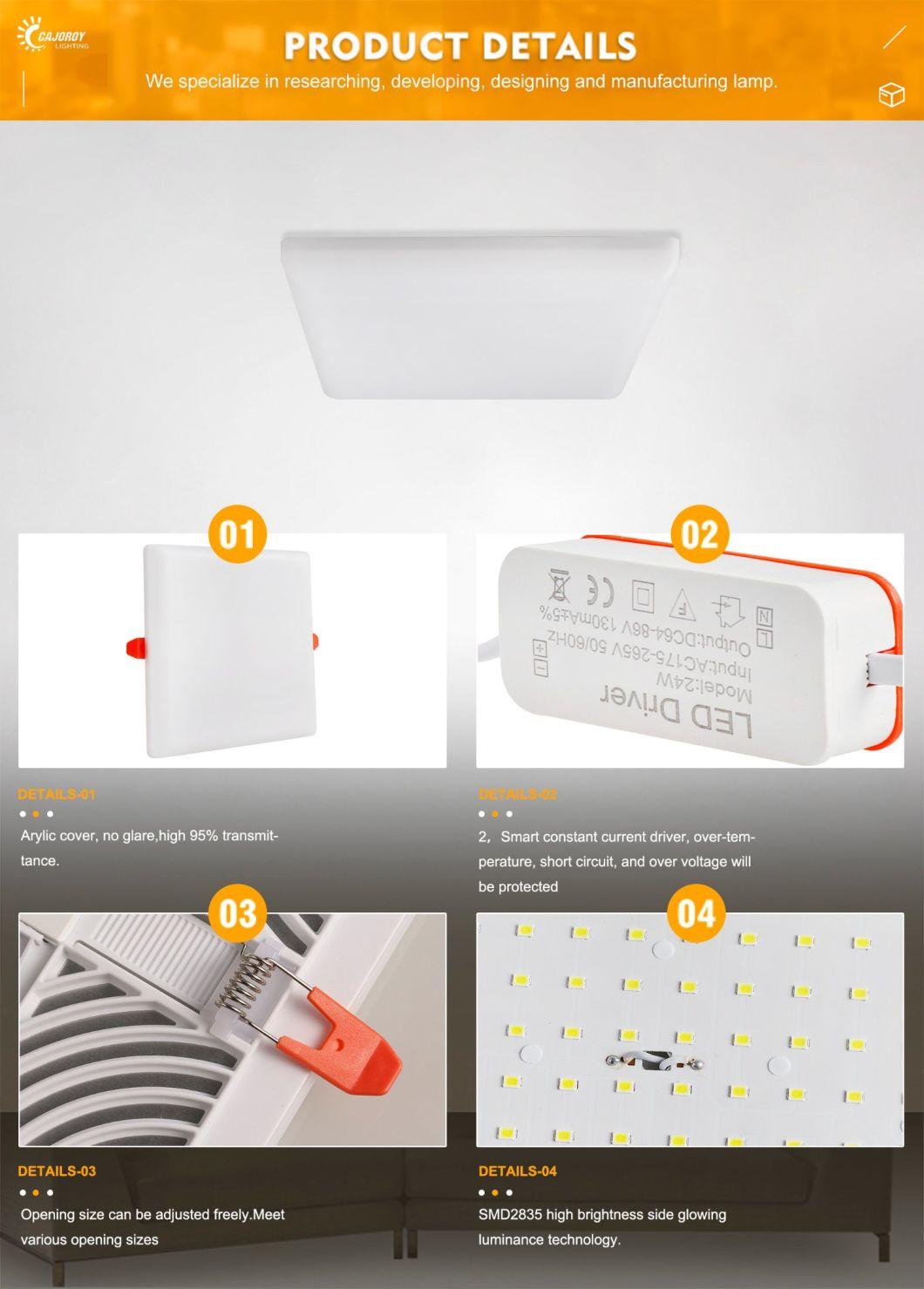 Square Concealed Surface Mounted Frame High Efficiency LED Office Panel Light